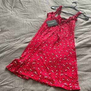 Red floral dress!